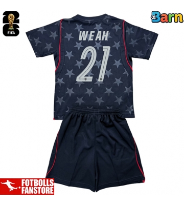 Förenta stater Timothy Weah #21 Bortatröja Barn VM 2026 Kortärmad (+ Korta byxor)